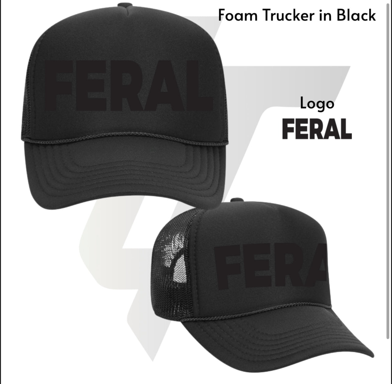 The OG: black foam FERAL trucker